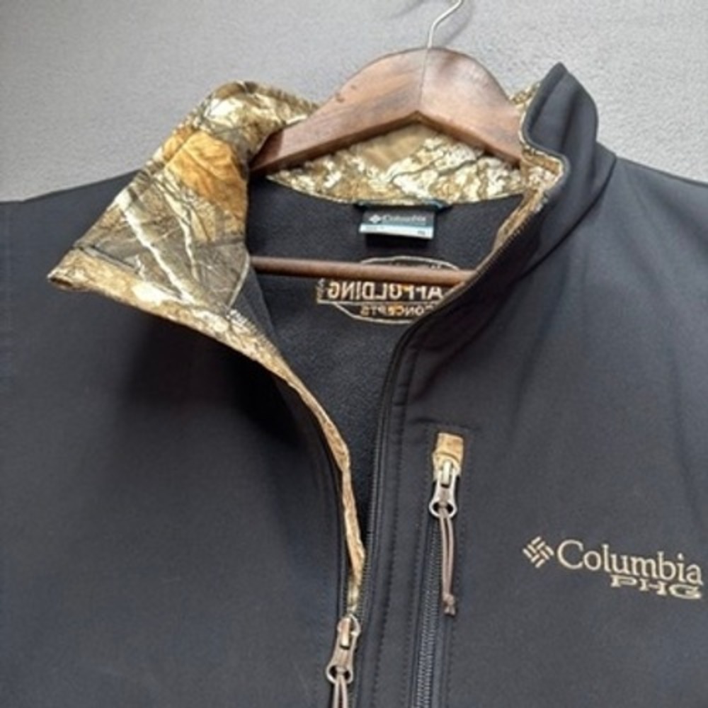 Columbia PHG Performance Hunting Gear Vest Regular XL Black Camo Trim Softshell - Picture 8 of 13